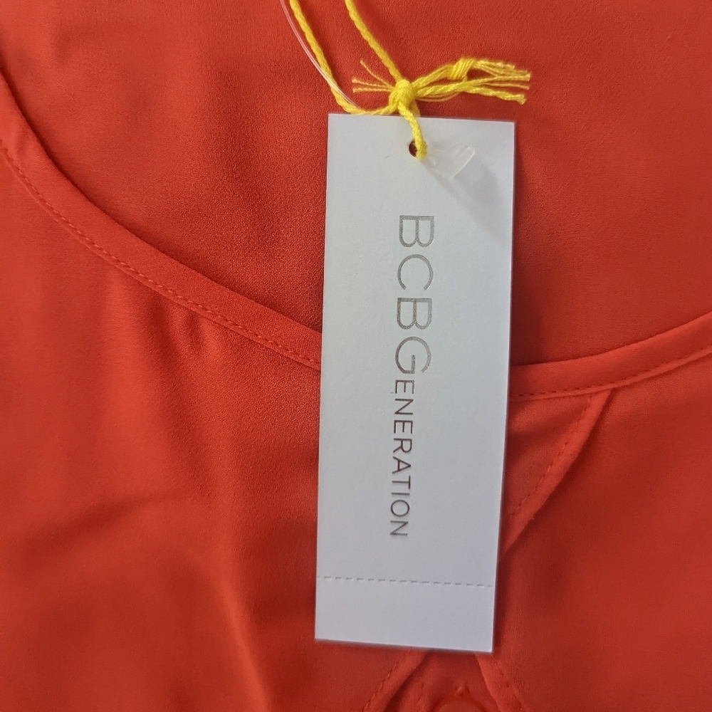 NWT BCBG Sleeveless Crop Top Orange Size L - Picture 5 of 10